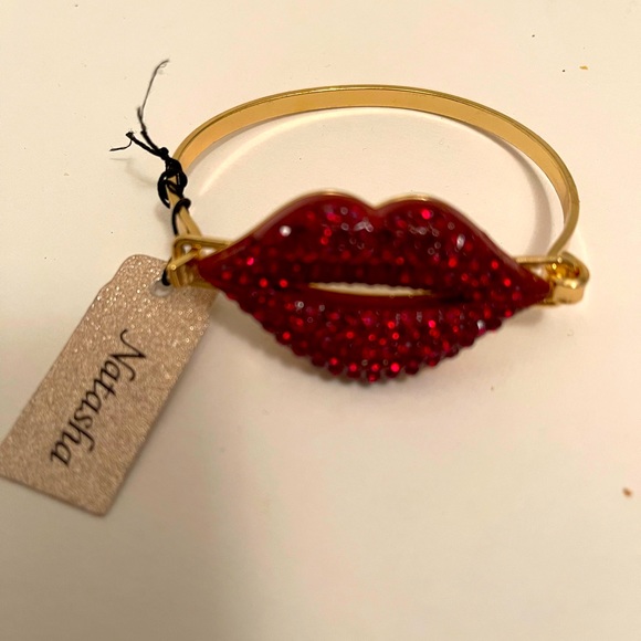Natasha Couture Jewelry - NWT Red Crystal Lips Bracelet RARE By Natasha Couture